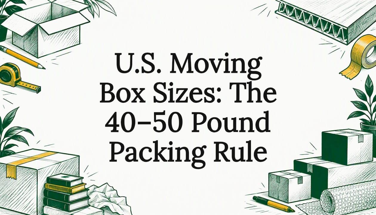 U.S. Moving Box Sizes: The 40–50 Pound Packing Rule